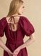 Abito midi rosso in puro cotone con cintura_3