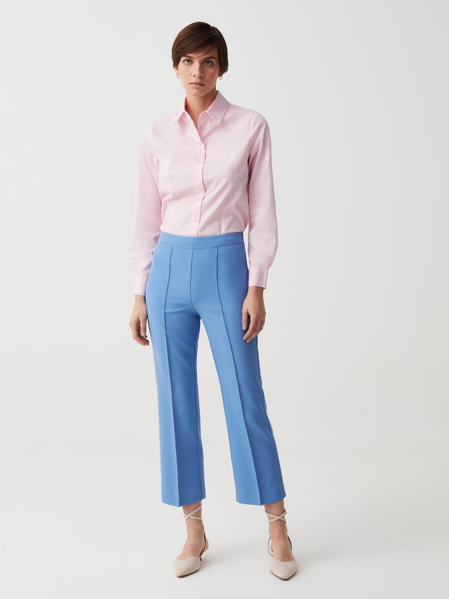 Ankle-fit trousers with raised seams_0