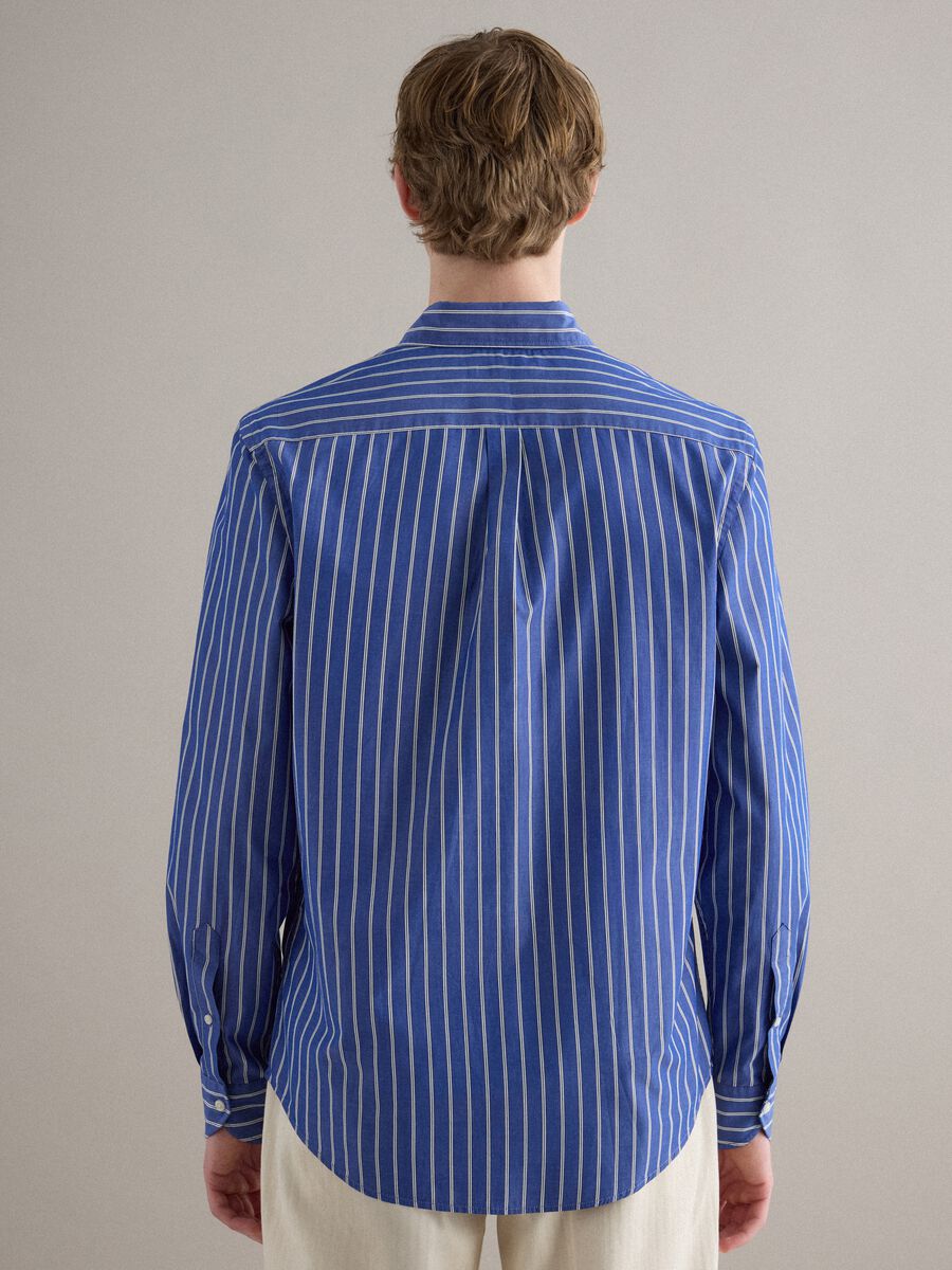 Multicolour striped pure cotton shirt, regular fit_3