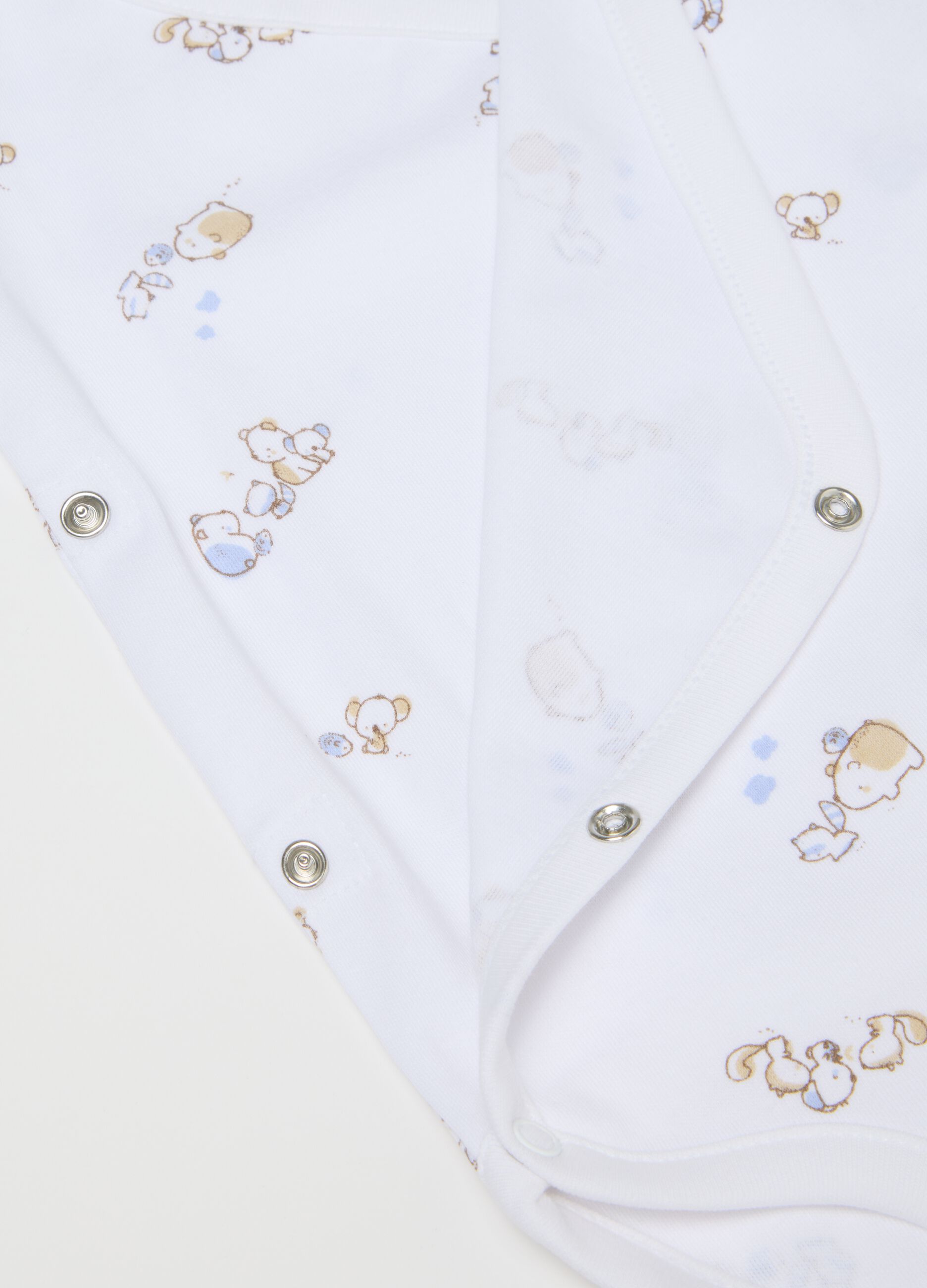 Two-pack multicolour newborn bodysuit in pure cotton