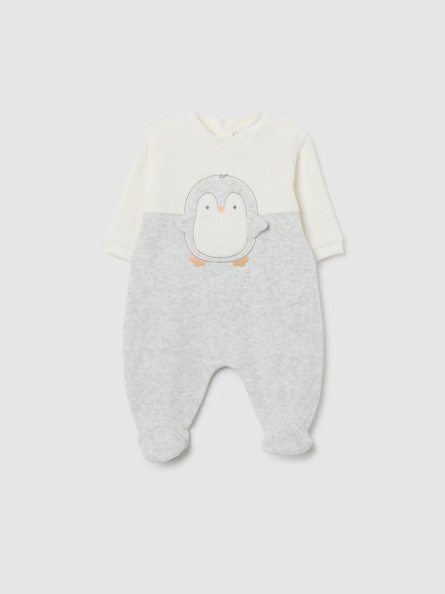 Tutina da neonato in misto cotone grigia_0