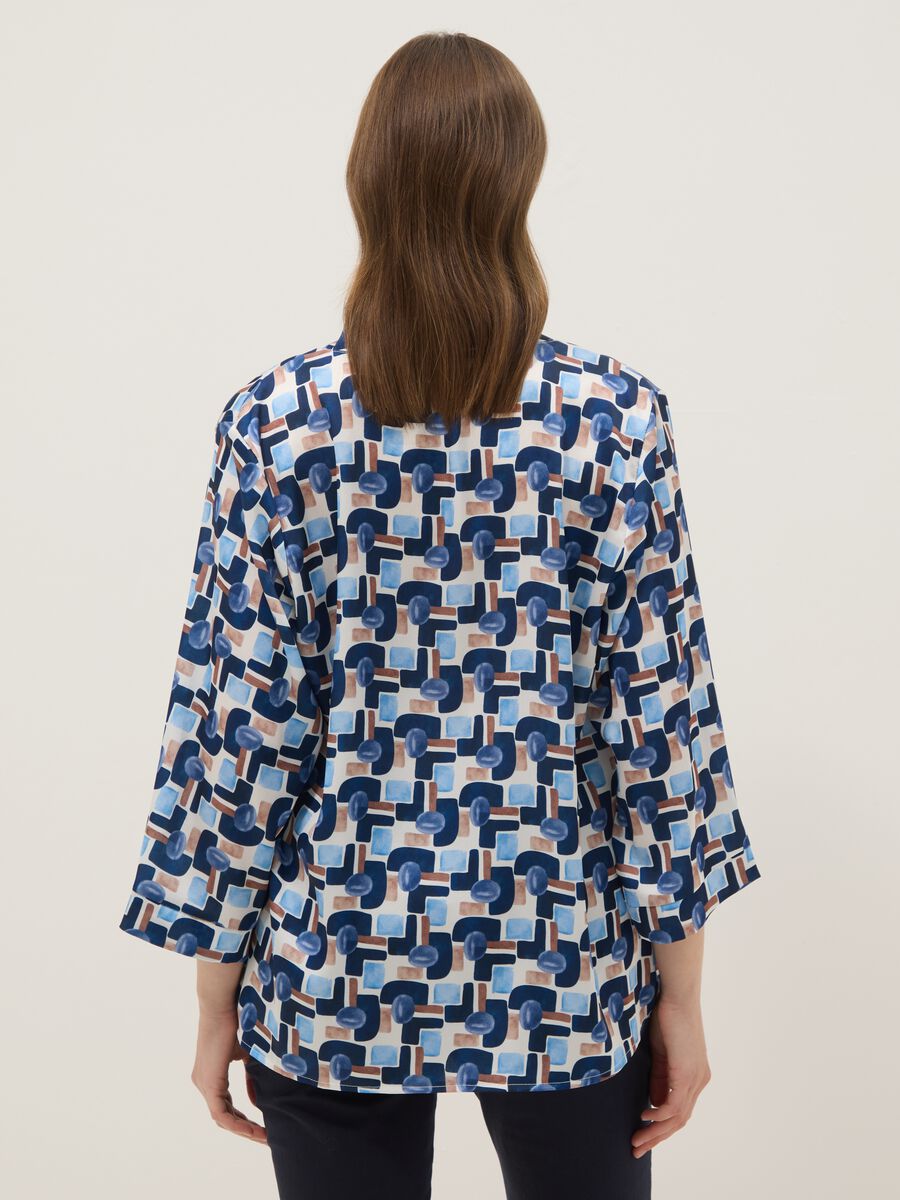 Blusa con fantasia multicolor regular fit_3