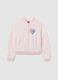 Girls' pink cotton bomber jacket regular fit with Stitch print_0