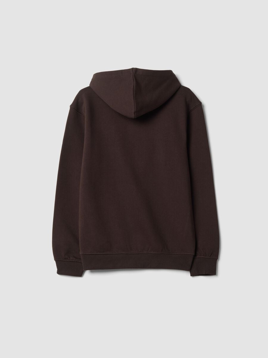 Dark brown pure cotton hoodie sweatshirt_1