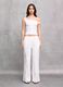 100% Linen Wide-Leg Trousers White_0
