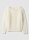 White wool-blend boat-neck jumper, regular fit_0