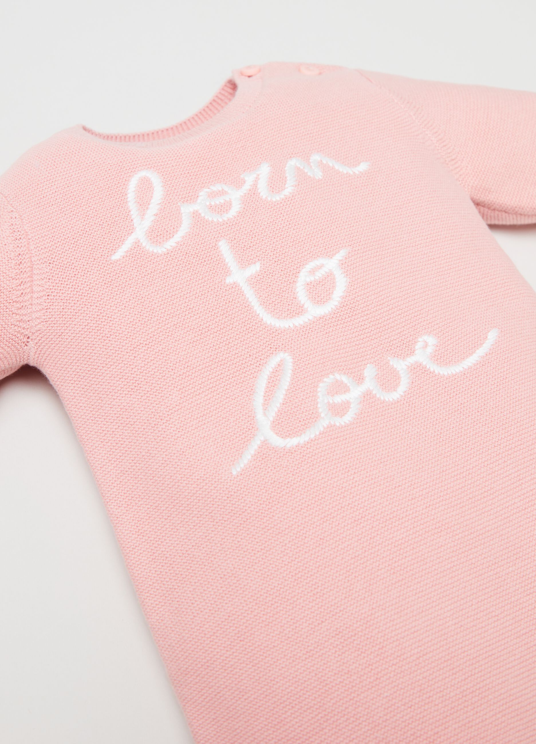Tutina in maglia con ricamo lettering