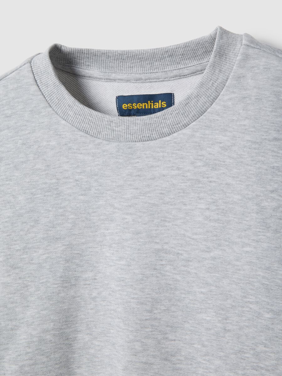 Light grey melange crew neck sweatshirt_1