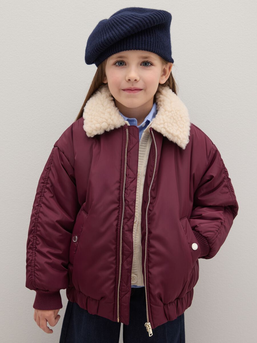 Basco da bambina in pura lana blu_0