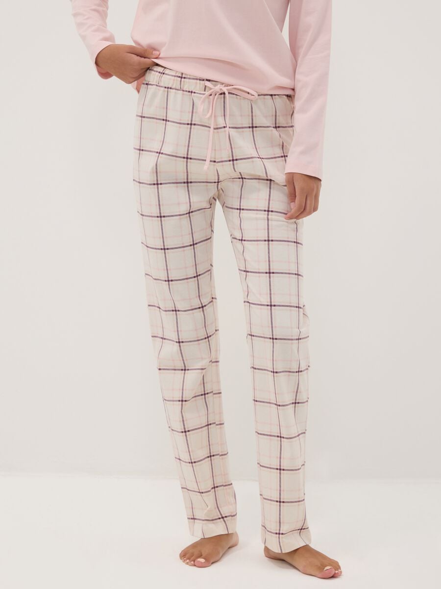 Pink pure organic cotton crew-neck pyjamas_2
