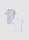 2-pack white and grey crew-neck T-shirts in pure organic cotton_0