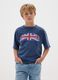 Children's T-shirt in pure blue cotton with regular fit_0