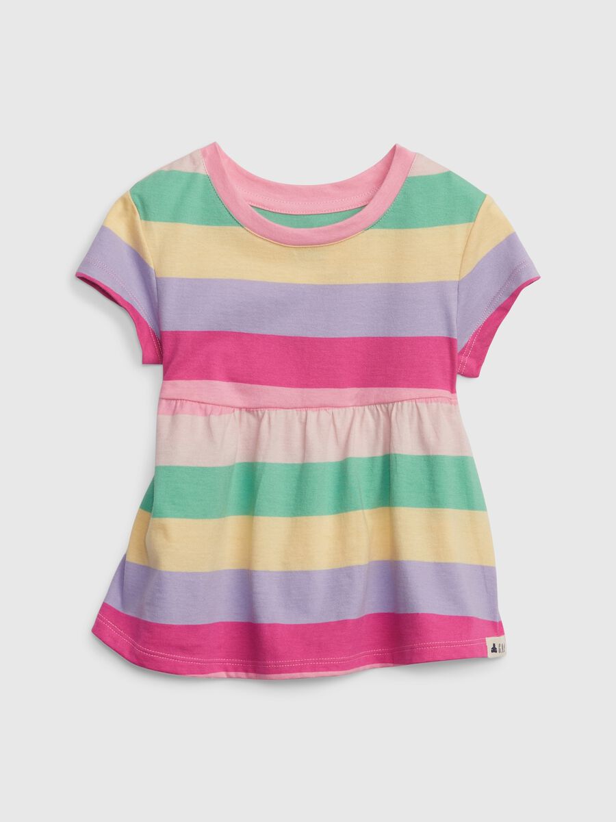 Organic cotton T-shirt with striped pattern_0