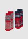 Two-pack children's grey non-slip Christmas socks in cotton blend_1
