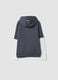 Felpa blu in misto cotone con cappuccio e tasca frontale_2