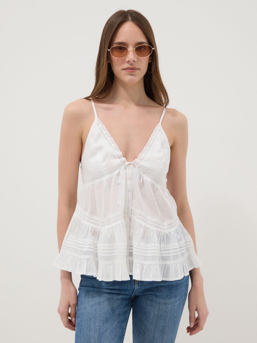 White pure cotton camisole with thin straps_1