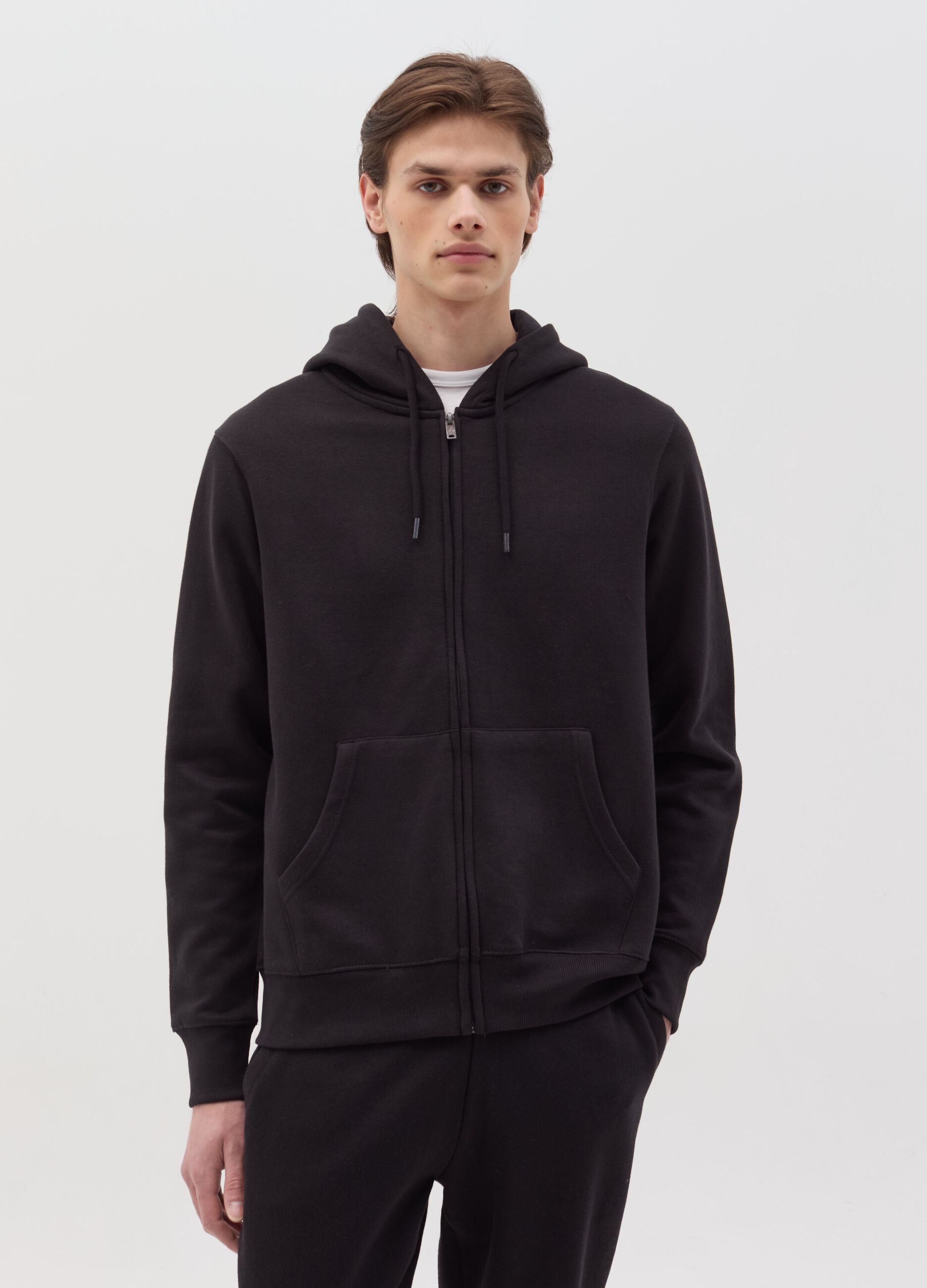 Full-zip plush hoodie