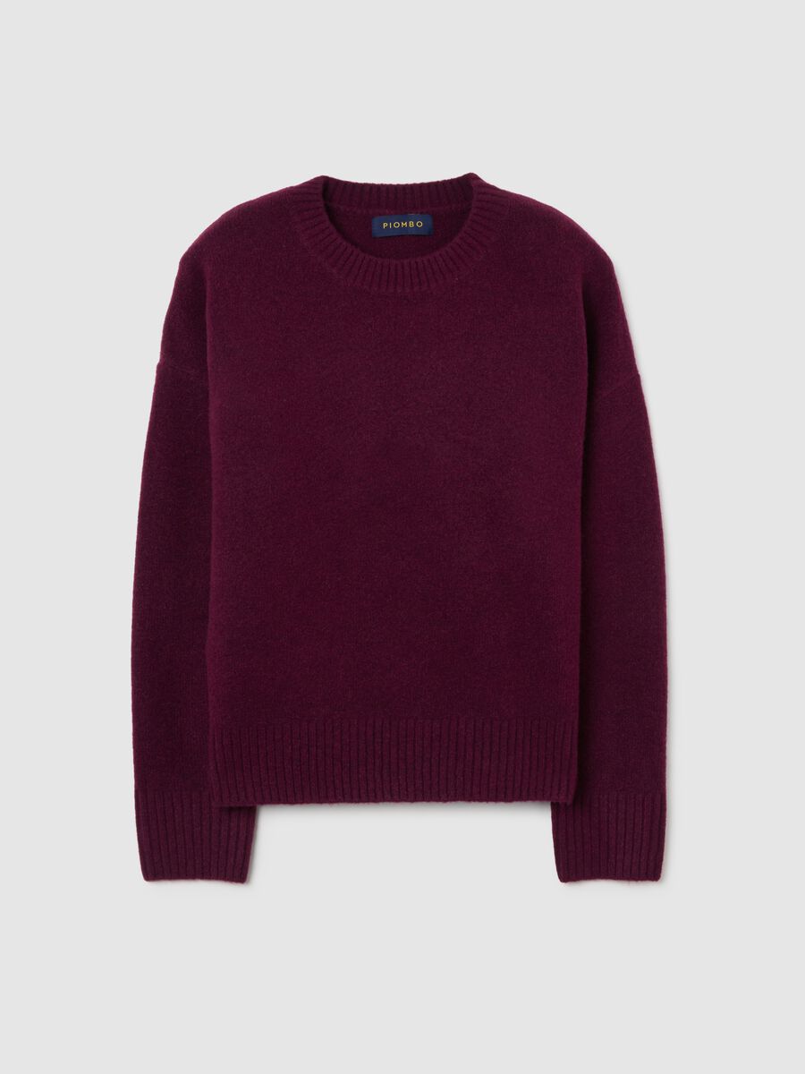 Pullover rosso regular fit con scollo rotondo_0