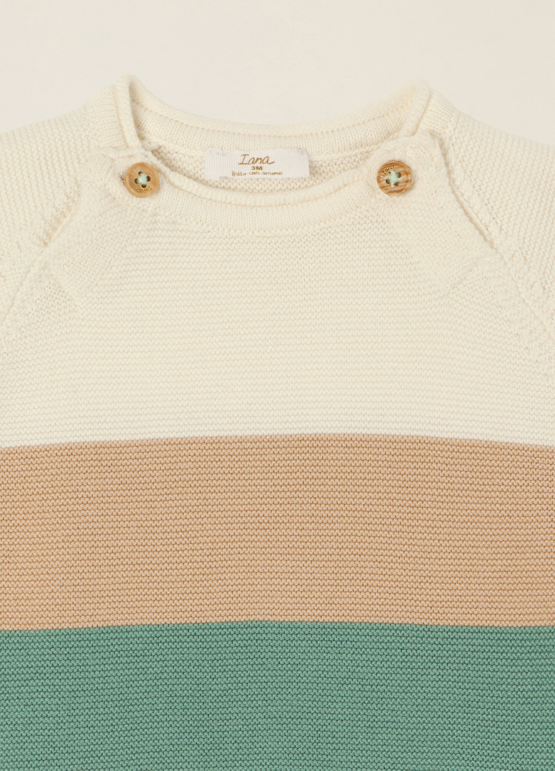 Multicolour striped pure cotton baby set