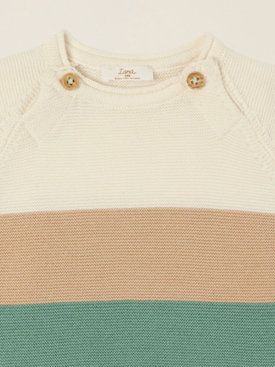 Multicolour striped pure cotton baby set_1