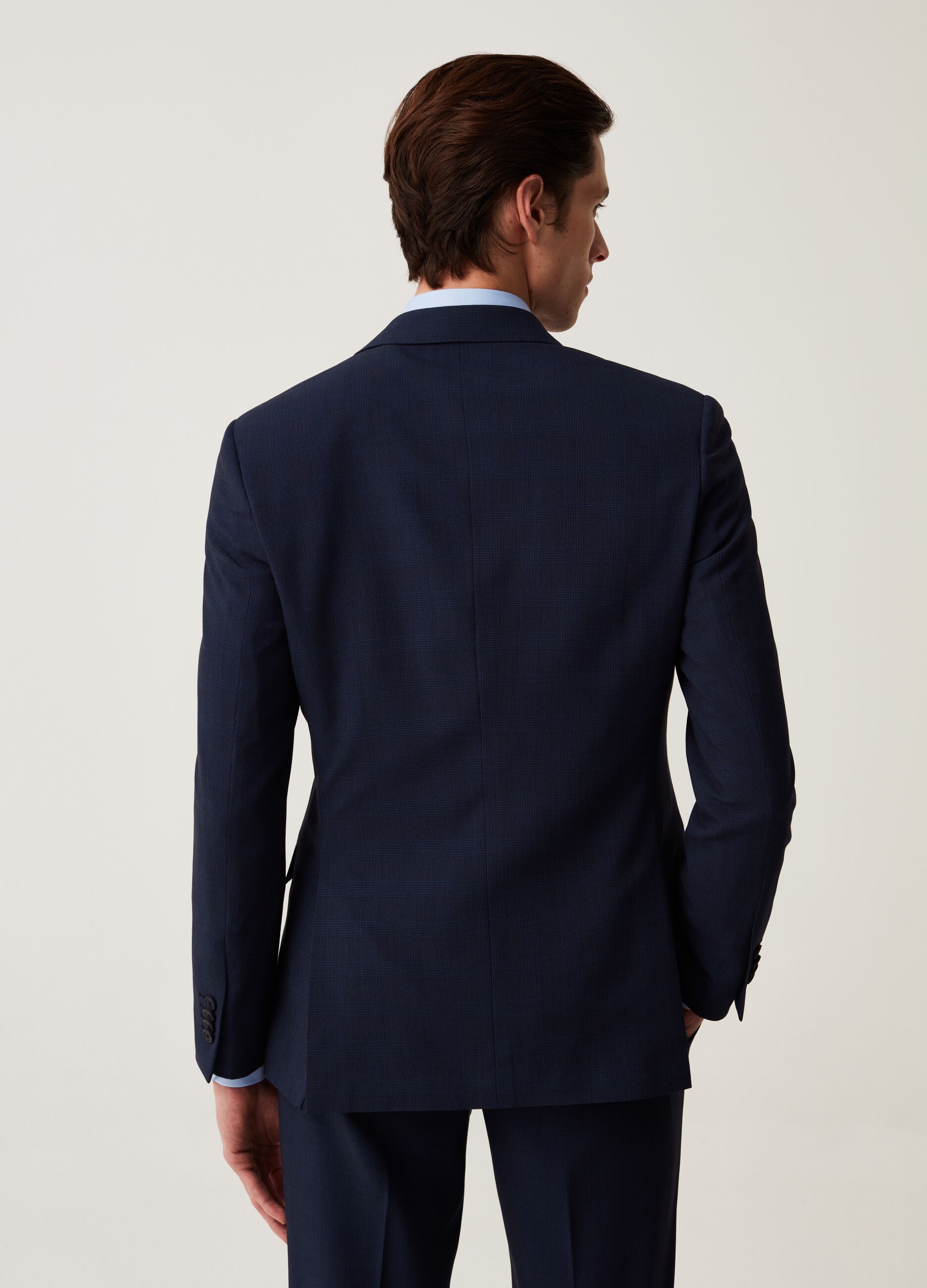 Slim-fit blazer with Prince of Wales design