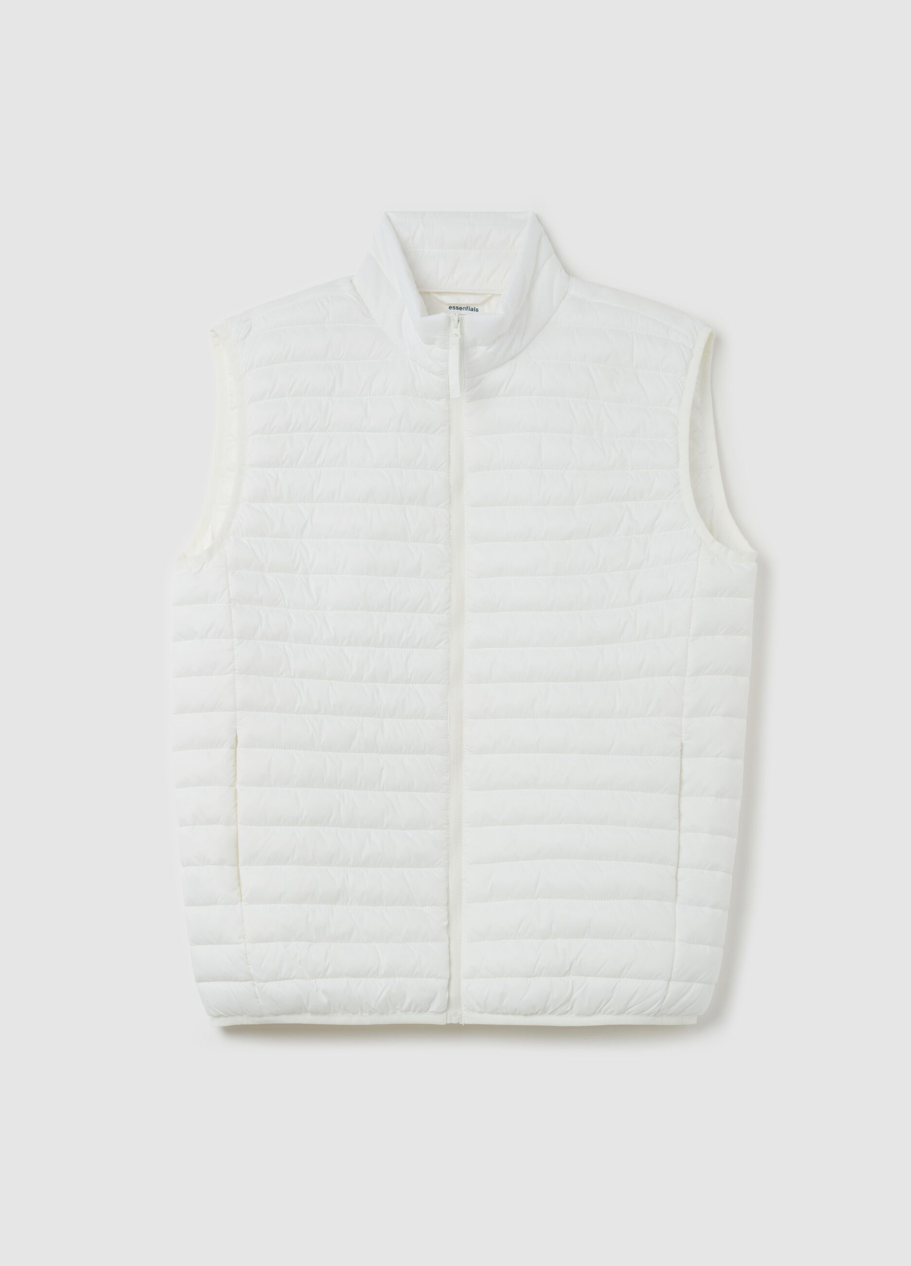 Full-zip ultralight gilet with high neck