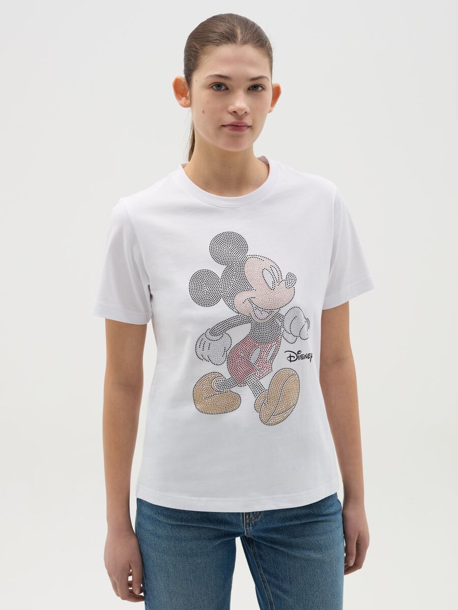 T-shirt with diamanté Mickey Mouse_0