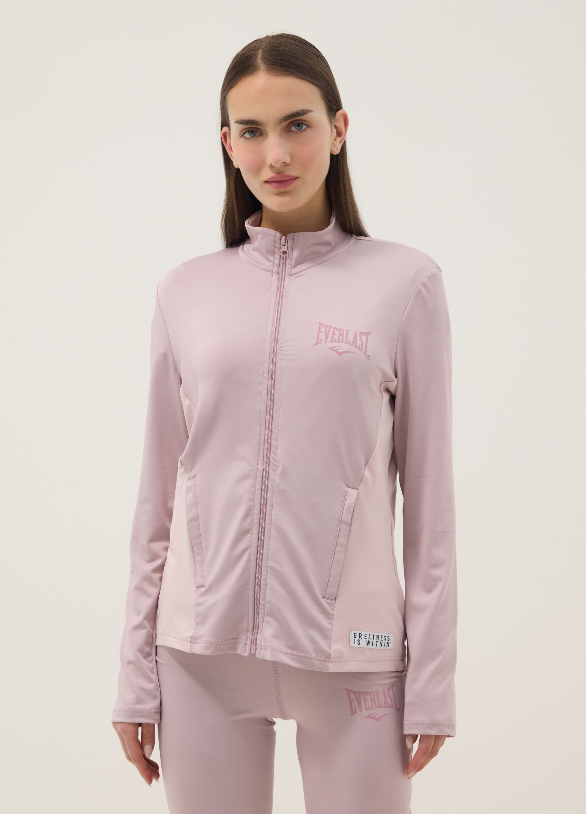 Light pink regular fit jacket with full zip
