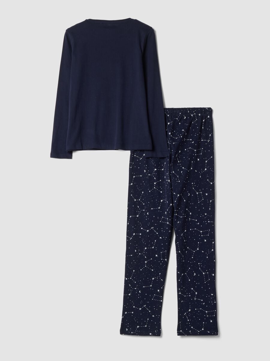 Blue pure organic cotton crew-neck pyjamas_6