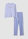 Purple pure cotton pyjamas regular fit with embroidery_4