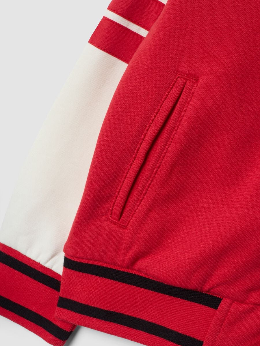 White 100% cotton oversized Chicago Bulls print sweatshirt_3
