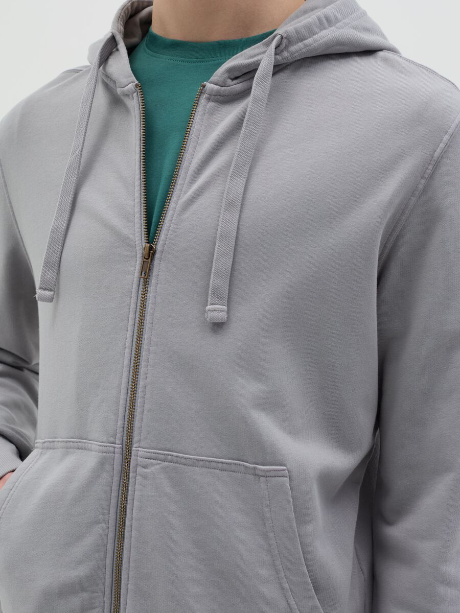 Full-zip sweatshirt in cotton with hood_2