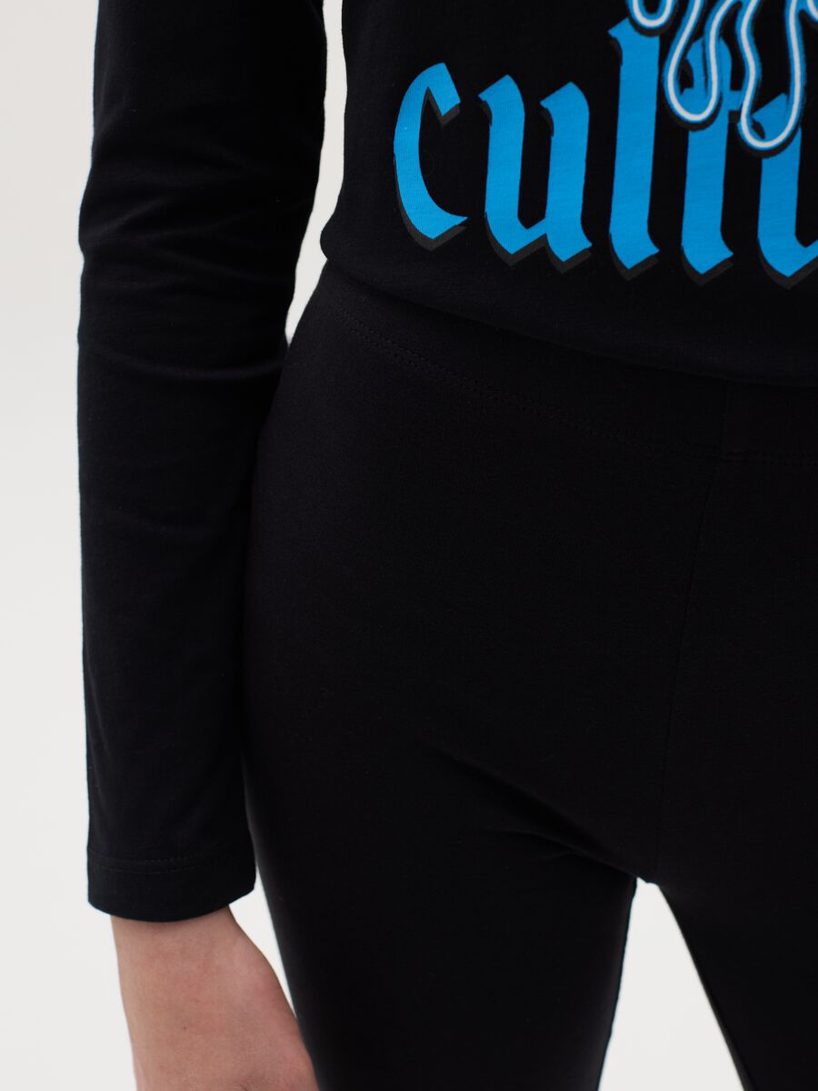 Solid colour stretch leggings_2