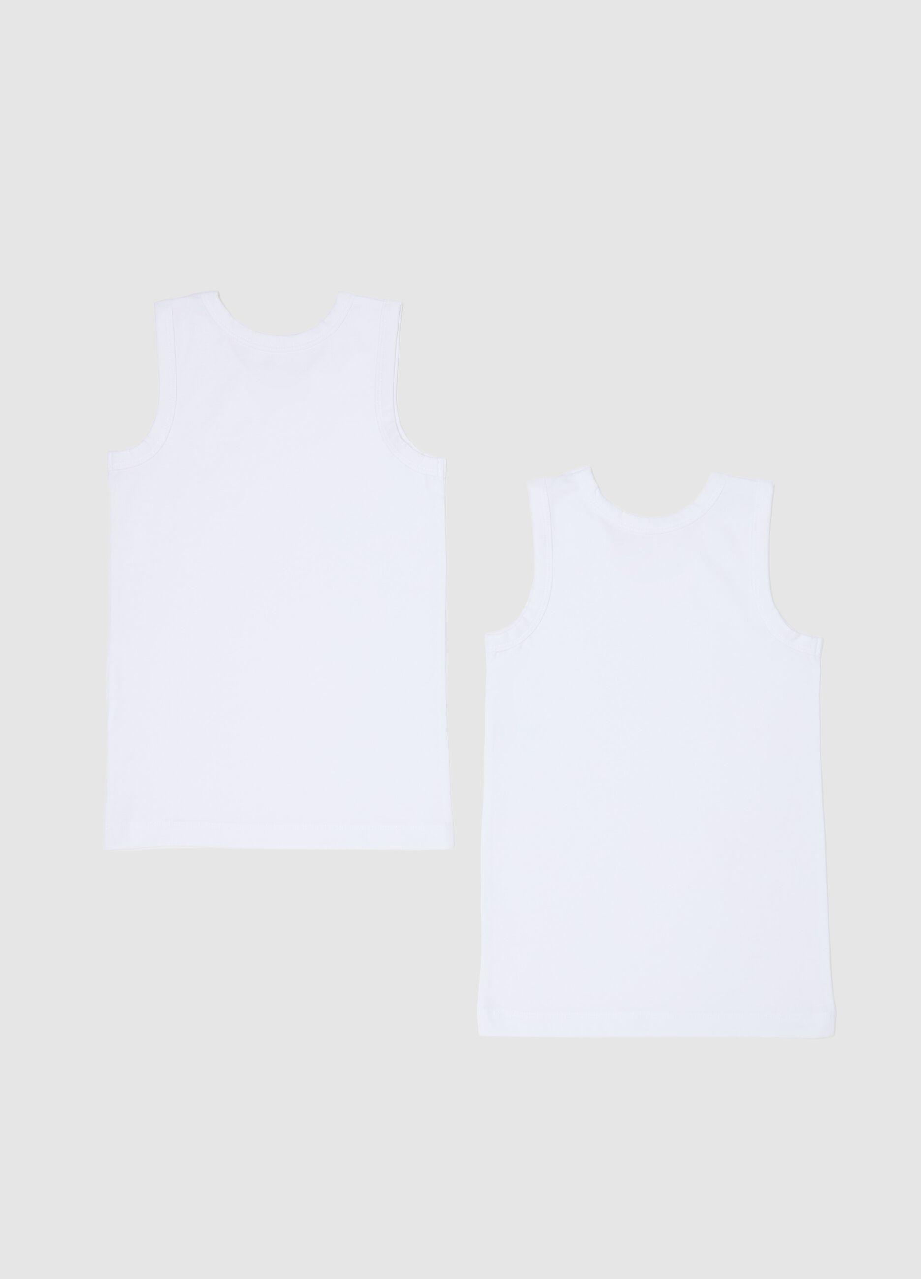 Two-pack racerback vests in stretch cotton