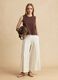 Brown cotton-blend tank top_1
