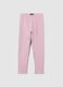 Girls' pink cotton stretch leggings, regular fit_0