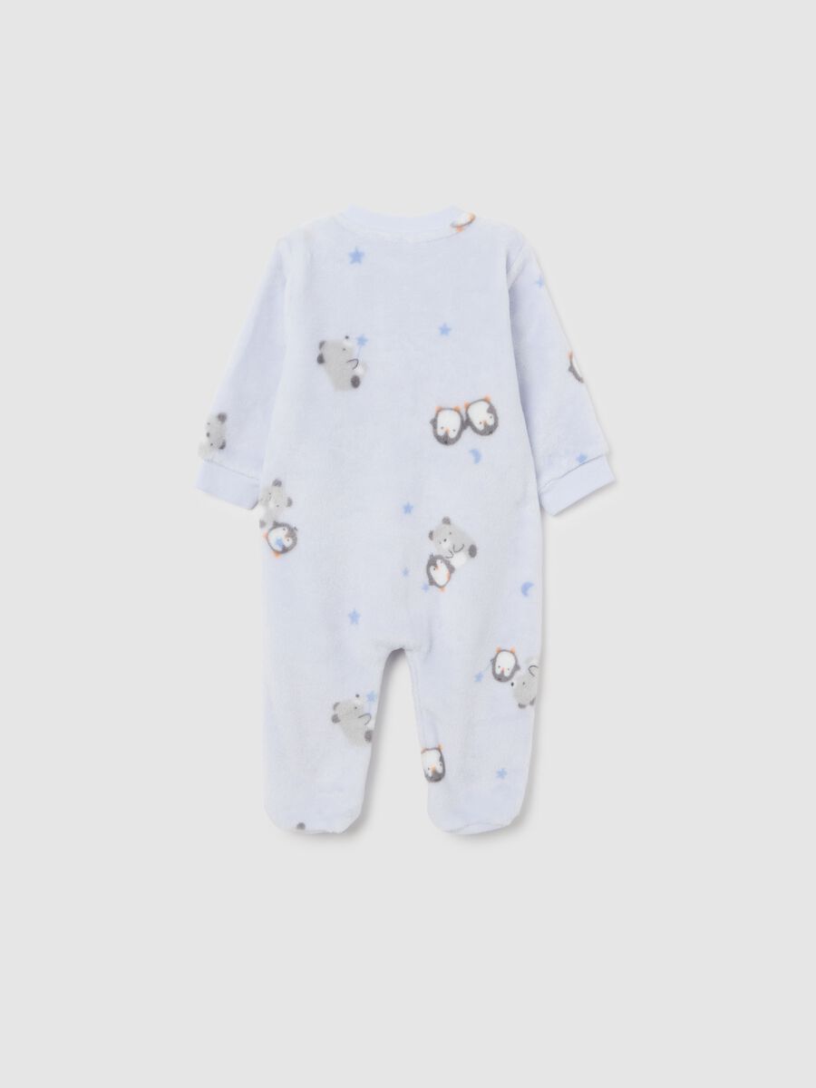 Blue romper with animal print_1