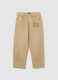 Pantaloni da bambino in puro cotone beige baggy_3
