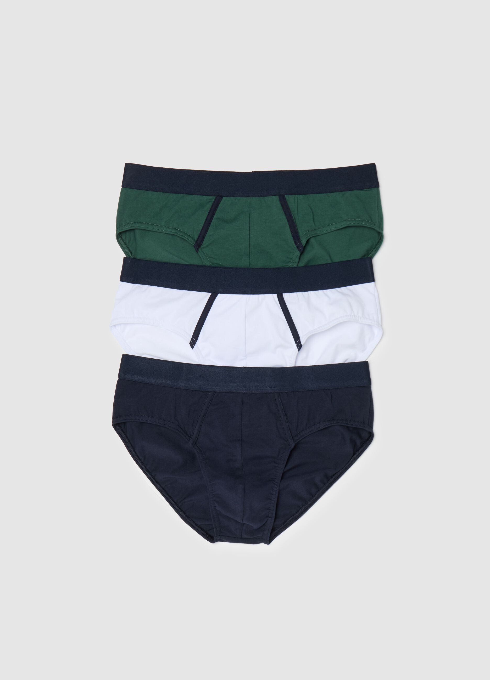 Tripack slip stretch con piping a contrasto 