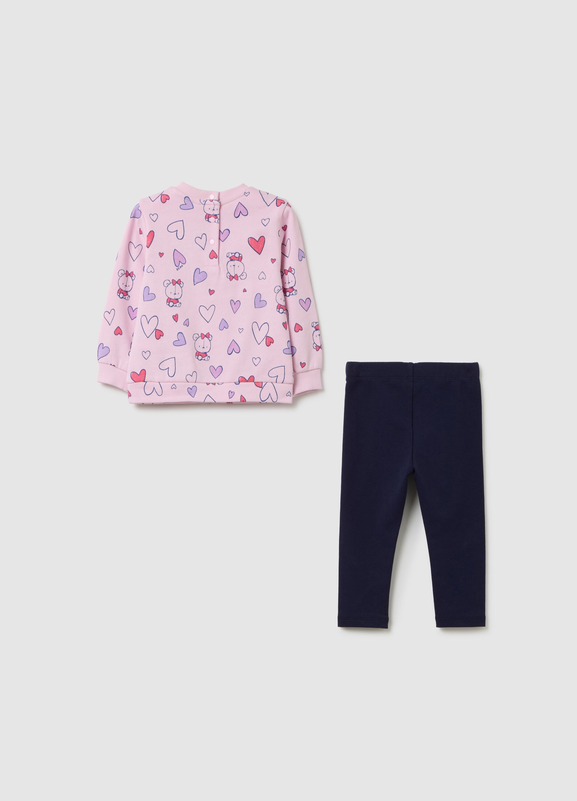 Girls' set in pure pink cotton regular fit
