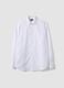 White regular-fit pure cotton shirt with cutaway collar_0