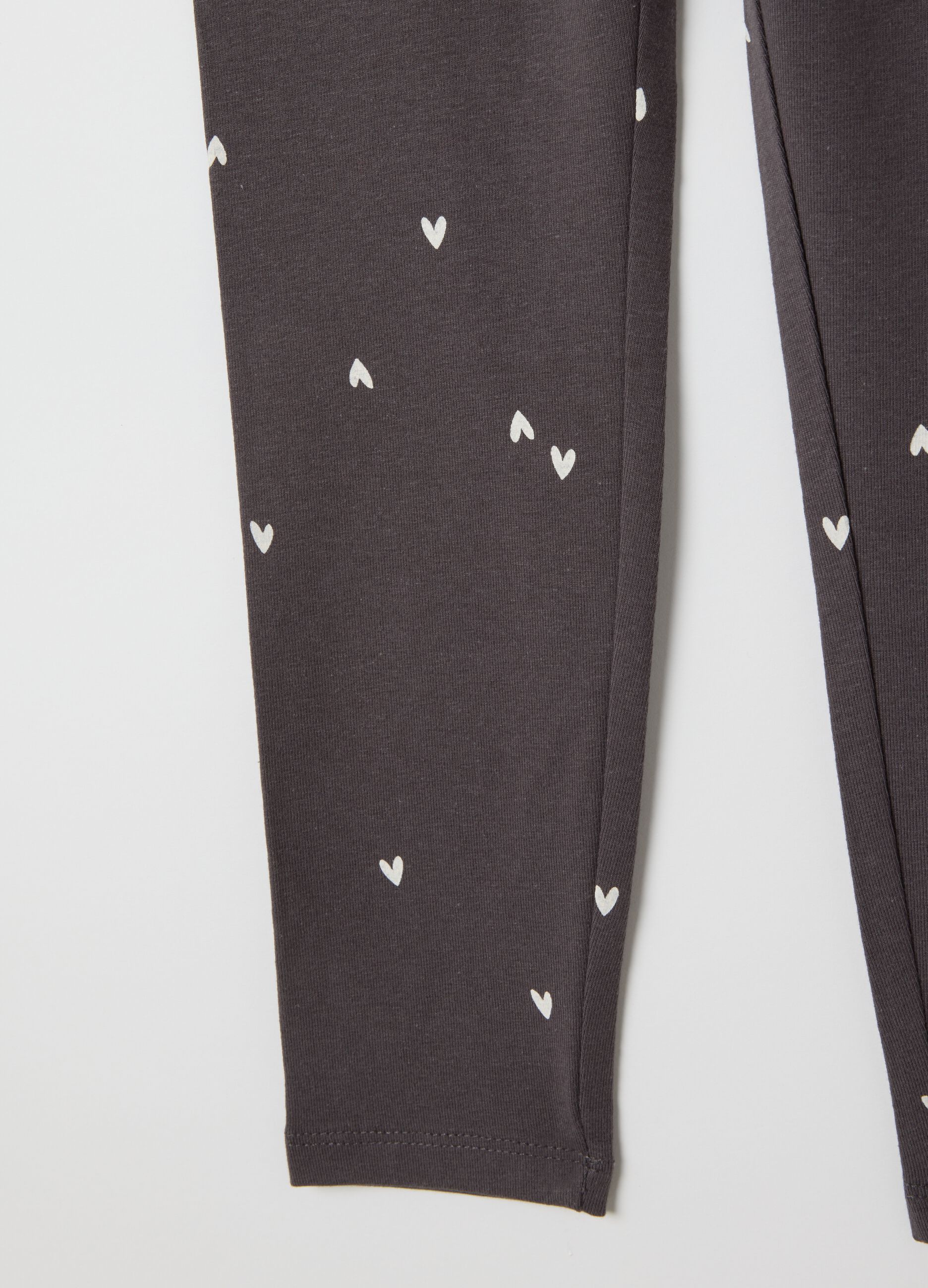 Girls' Grey Stretch Cotton Leggings