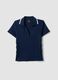 Blue stretch cotton short-sleeve polo shirt, regular fit_4