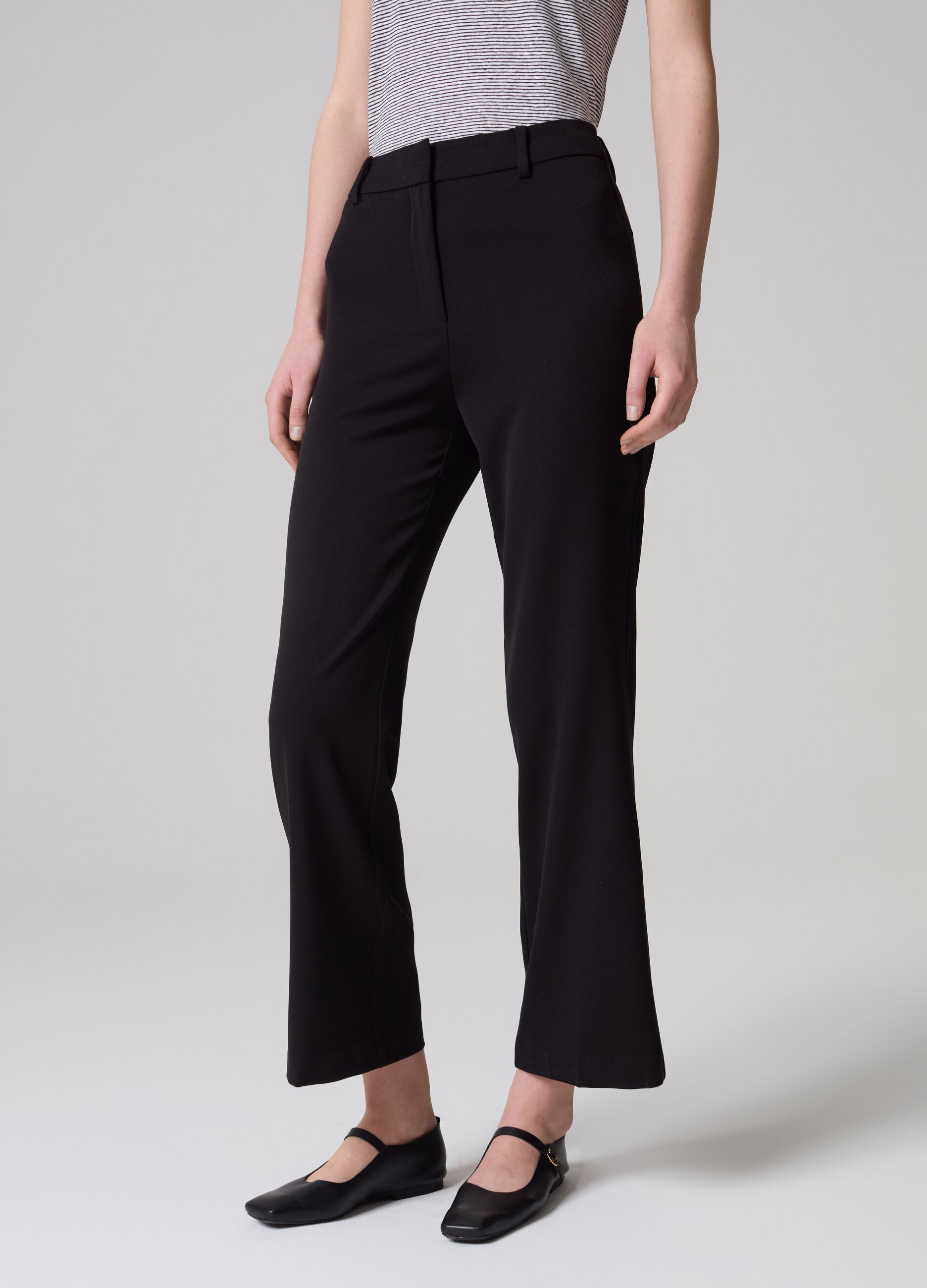 Pantaloni bootcut in tessuto elasticizzato PIOMBO