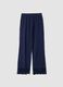 Blue pyjama trousers in cotton, lyocell and stretch wool_4
