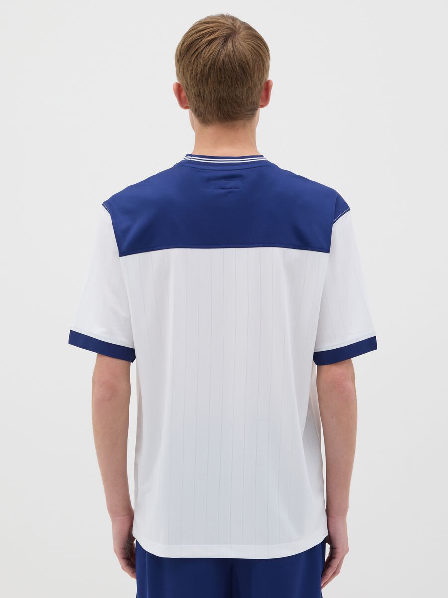 White and blue T-shirt in mesh with print_2