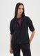 Black fleece fitted jacket with zip_0