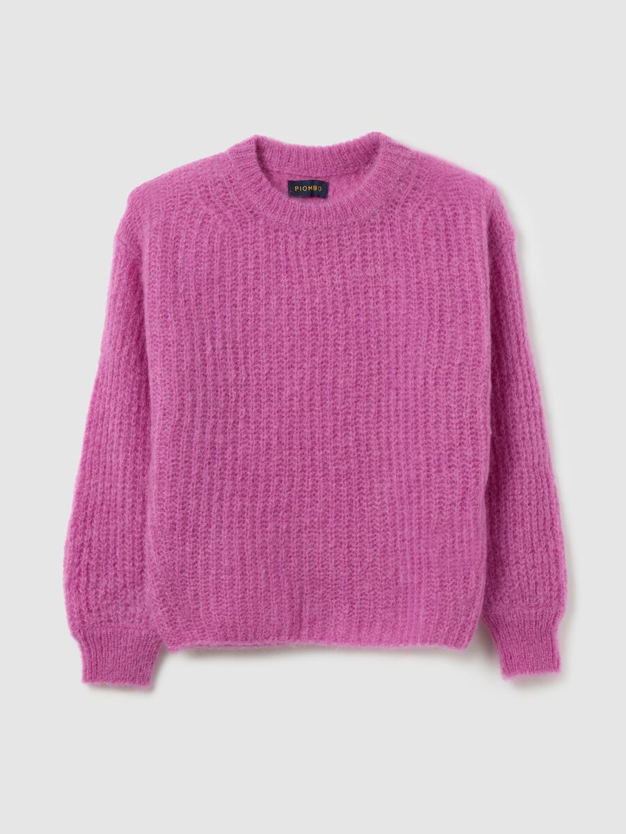 Purple crew neck sweater with oversized fit_4