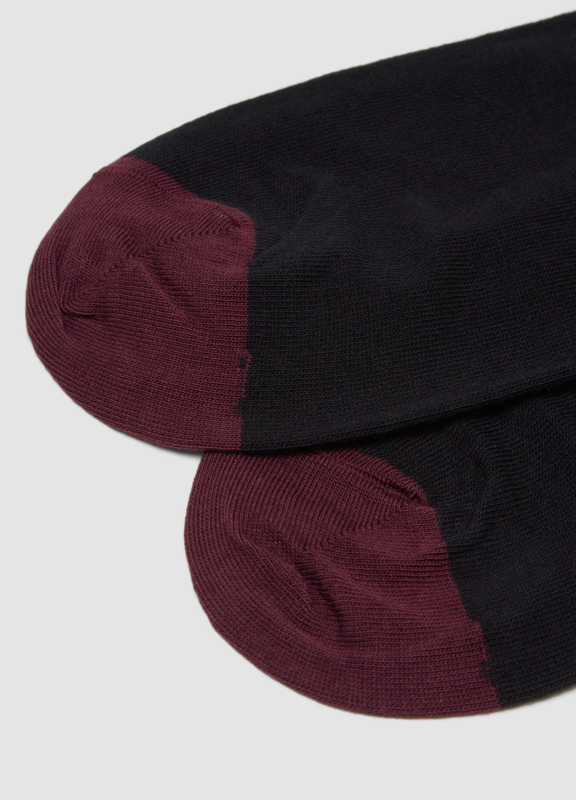 Black long socks in stretch cotton