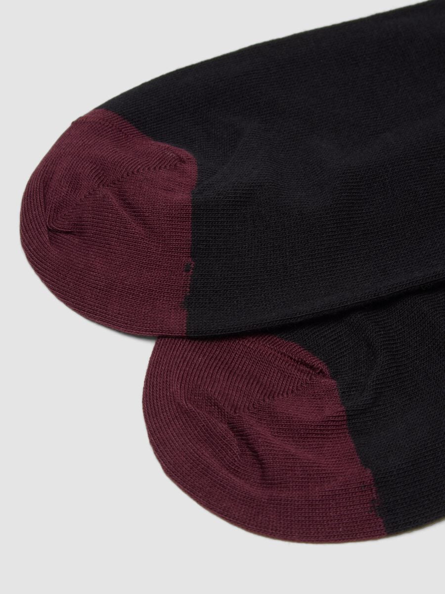 Black long socks in stretch cotton_2